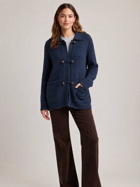 ALEX MILL Ada Cardigan Sweater Dark Blue Size XL